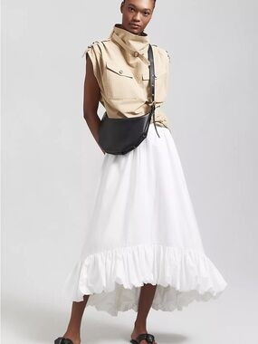 Anthropologie White High-Low Bubble Skirt